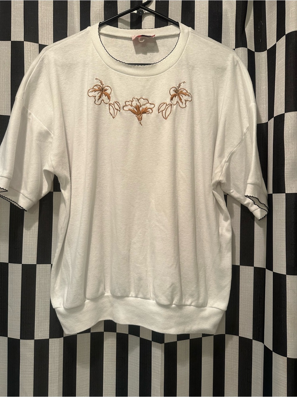 Vintage ‘80s Club USA Floral Embroidered Sweater Blouse